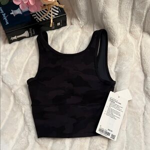 Lululemon Power Pivot everlux crop size 0 color is Heritage Camo Deep Coal Multi